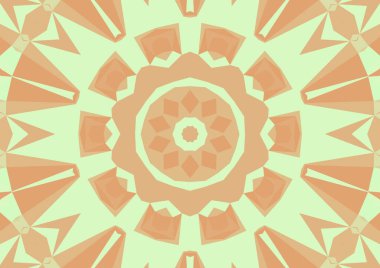 Geometrik soyut kaleydoskopik simetrik desenli klasik turuncu arkaplan