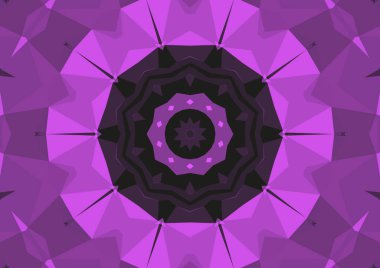 Geometrik soyut kaleydoskopik simetrik desenli klasik dekoratif pembe arkaplan