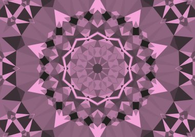 Geometrik soyut kaleydoskopik simetrik desenli klasik dekoratif arkaplan