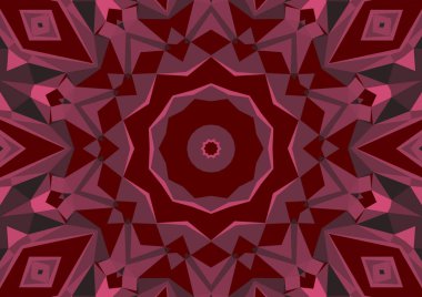 Geometrik soyut kaleydoskopik simetrik desenli klasik dekoratif arkaplan