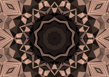 Geometrik soyut kaleydoskopik simetrik desenli klasik dekoratif arkaplan