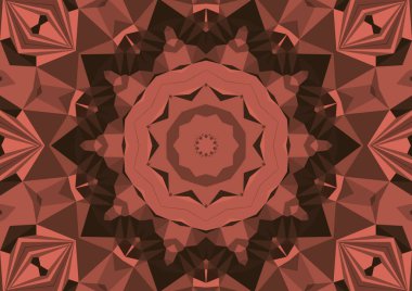 Geometrik soyut kaleydoskopik simetrik desenli klasik dekoratif arkaplan