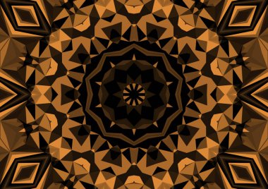 Geometrik soyut kaleydoskopik simetrik desenli klasik dekoratif arkaplan
