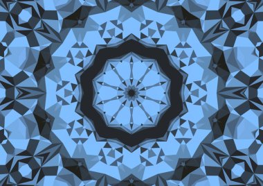 Geometrik soyut kaleydoskopik simetrik desenli klasik dekoratif arkaplan