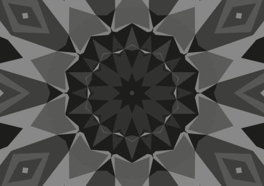 Geometrik soyut kaleydoskopik simetrik desenli klasik dekoratif tek renkli arkaplan