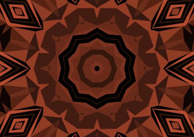 Geometrik soyut kaleydoskopik simetrik desenli klasik dekoratif arkaplan