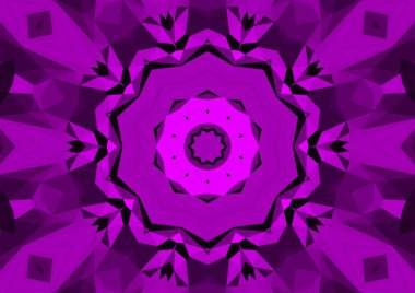 Geometrik soyut kaleydoskopik simetrik desenli klasik dekoratif pembe arkaplan