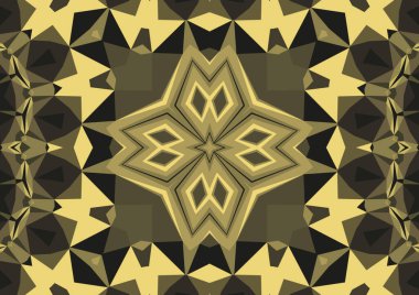 Geometrik soyut kaleydoskopik simetrik desenli klasik dekoratif arkaplan