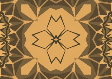 Geometrik soyut kaleydoskopik simetrik desenli klasik dekoratif arkaplan