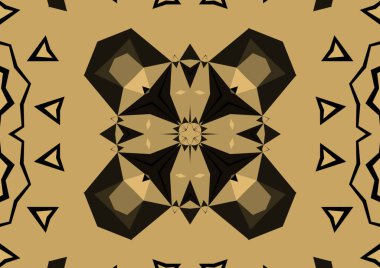 Geometrik soyut kaleydoskopik simetrik desenli klasik dekoratif arkaplan