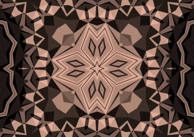 Geometrik soyut kaleydoskopik simetrik desenli klasik dekoratif arkaplan
