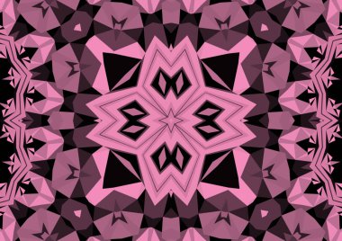 Geometrik soyut kaleydoskopik simetrik desenli klasik dekoratif arkaplan
