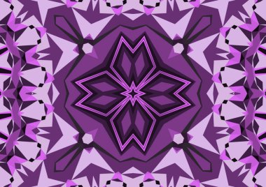 Geometrik soyut kaleydoskopik simetrik desenli klasik dekoratif arkaplan