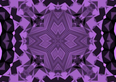 Geometrik soyut kaleydoskopik simetrik desenli klasik dekoratif pembe arkaplan