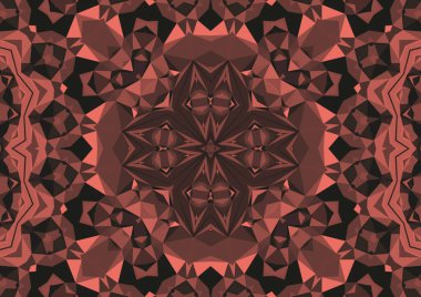 Geometrik soyut kaleydoskopik simetrik desenli klasik dekoratif arkaplan
