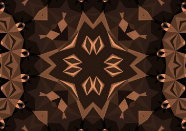 Geometrik soyut kaleydoskopik simetrik desenli klasik dekoratif arkaplan