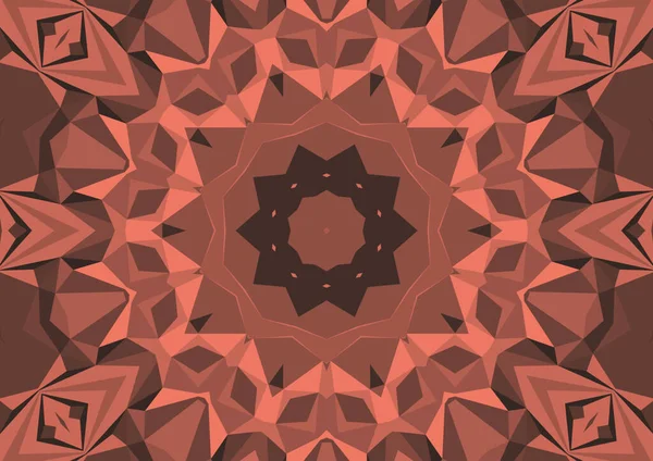 Vintage decorative background with geometric abstract kaleidoscopic symmetrical pattern