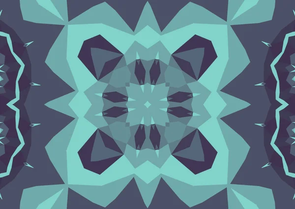 幾何学的な抽象的な万華鏡の対称パターンを持つヴィンテージ装飾緑の背景 — ストック写真