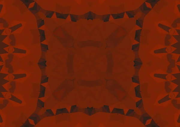 Vintage Decorative Red Background Geometric Abstract Kaleidoscopic Symmetrical Pattern — Stock Photo, Image