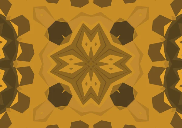 Vintage Dekorativen Orangen Hintergrund Mit Geometrischen Abstrakten Kaleidoskopischen Symmetrischen Muster — Stockfoto