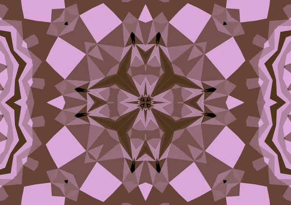 Ročník Dekorativní Pozadí Geometrickým Abstraktním Kaleidoskopickým Symetrickým Vzorem — Stock fotografie