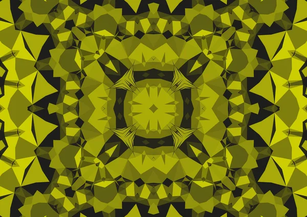 Ročník Dekorativní Pozadí Geometrickým Abstraktním Kaleidoskopickým Symetrickým Vzorem — Stock fotografie