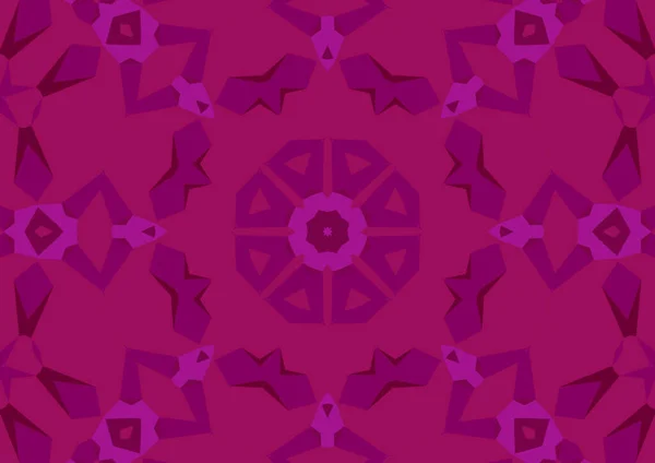 Vintage Dekoratív Rózsaszín Háttér Geometriai Absztrakt Kaleidoszkópos Szimmetrikus Minta — Stock Fotó