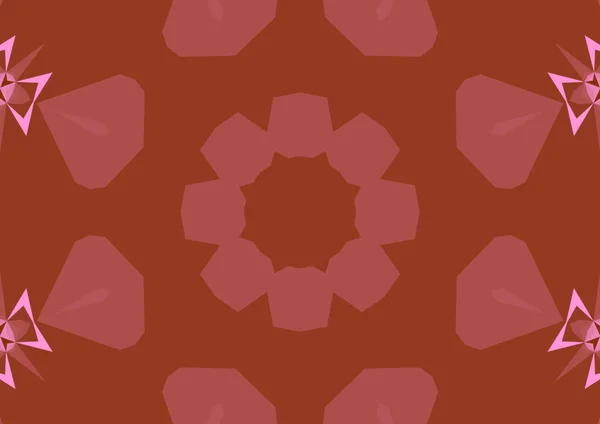 Vintage Decorative Pink Background Geometric Abstract Kaleidoscopic Symmetrical Pattern — Stock Photo, Image