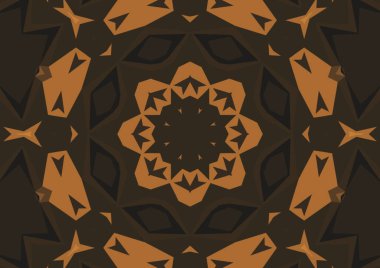 Geometrik soyut kaleydoskopik simetrik desenli klasik dekoratif arkaplan