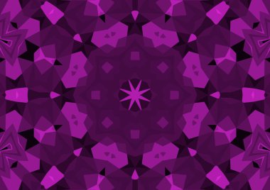 Geometrik soyut kaleydoskopik simetrik desenli klasik dekoratif pembe arkaplan