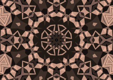 Geometrik soyut kaleydoskopik simetrik desenli klasik dekoratif arkaplan