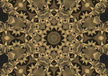 Geometrik soyut kaleydoskopik simetrik desenli klasik dekoratif arkaplan