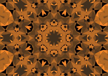 Geometrik soyut kaleydoskopik simetrik desenli klasik dekoratif arkaplan