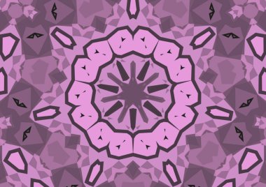 Geometrik soyut kaleydoskopik simetrik desenli klasik dekoratif arkaplan