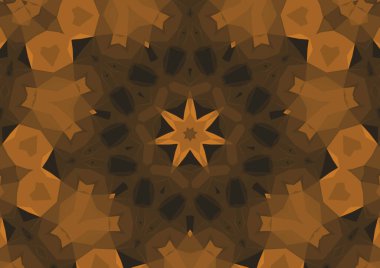 Geometrik soyut kaleydoskopik simetrik desenli klasik dekoratif arkaplan