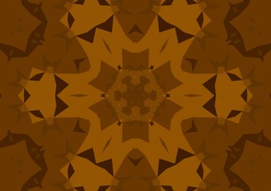 Geometrik soyut kaleydoskopik simetrik desenli klasik turuncu arkaplan