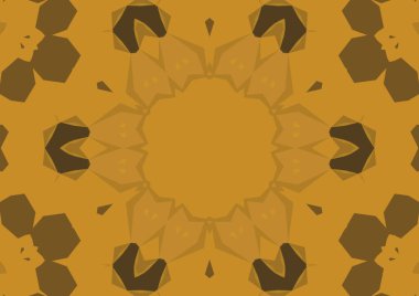 Geometrik soyut kaleydoskopik simetrik desenli klasik turuncu arkaplan