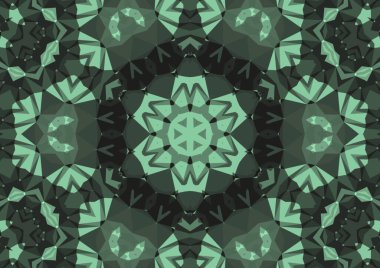 Geometrik soyut kaleydoskopik simetrik desenli klasik dekoratif arkaplan