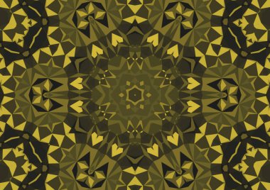 Geometrik soyut kaleydoskopik simetrik desenli klasik dekoratif arkaplan