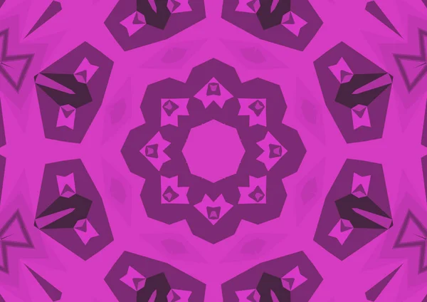 Ročník Dekorativní Růžové Pozadí Geometrickým Abstraktním Kaleidoskopickým Symetrickým Vzorem — Stock fotografie