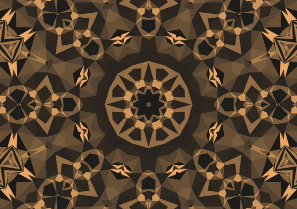 Vintage Dekorativen Hintergrund Mit Geometrischen Abstrakten Kaleidoskopischen Symmetrischen Muster — Stockfoto