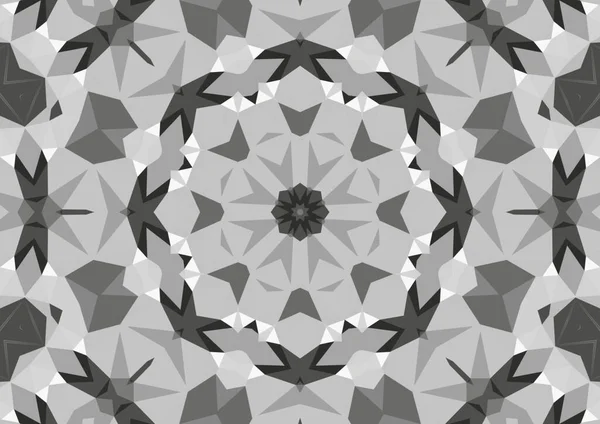 Vintage Dekorativen Monochromen Hintergrund Mit Geometrischen Abstrakten Kaleidoskopischen Symmetrischen Muster — Stockfoto