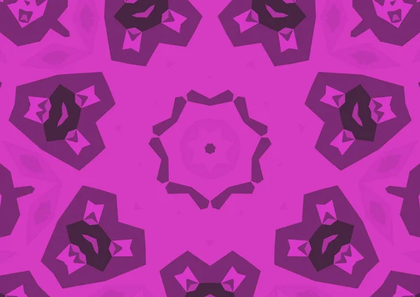 Fondo Rosa Decorativo Vintage Con Patrón Simétrico Caleidoscópico Abstracto Geométrico —  Fotos de Stock