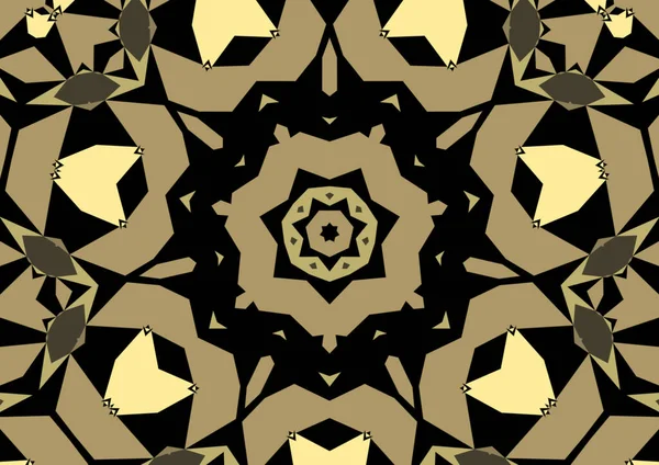 幾何学的な抽象的な万華鏡の対称パターンを持つヴィンテージ装飾的背景 — ストック写真
