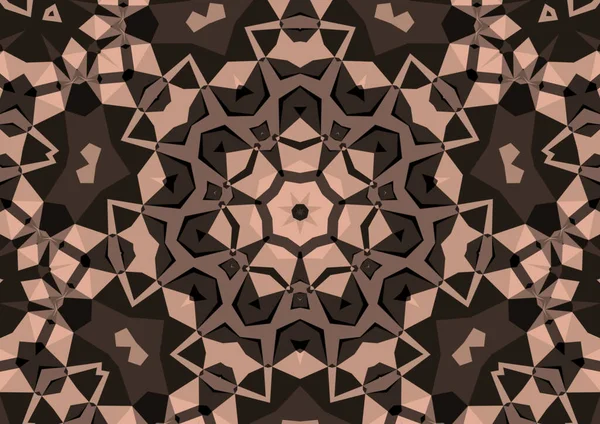 Ročník Dekorativní Pozadí Geometrickým Abstraktním Kaleidoskopickým Symetrickým Vzorem — Stock fotografie