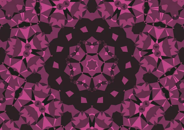 Ročník Dekorativní Růžové Pozadí Geometrickým Abstraktním Kaleidoskopickým Symetrickým Vzorem — Stock fotografie