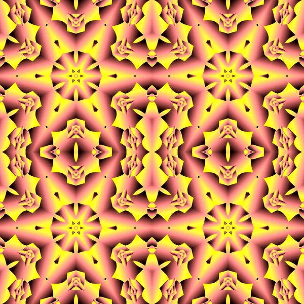 Ročník Dekorativní Pozadí Geometrickým Abstraktním Kaleidoskopickým Symetrickým Vzorem — Stock fotografie