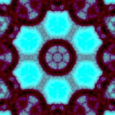 Dijital illüstrasyon, geometrik soyut, üç boyutlu rahatlama efekti. Mavi ve bordo renkleri