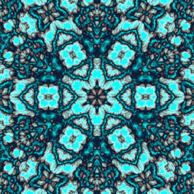 Dijital illüstrasyon, geometrik soyut, üç boyutlu rahatlama efekti. Mavi ve siyah renkler