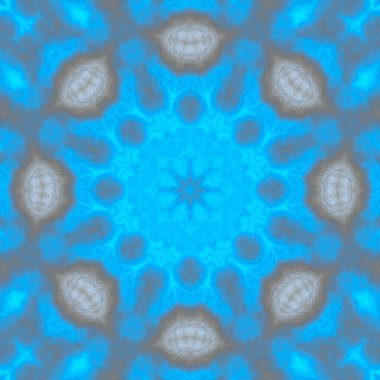 Dijital illüstrasyon, geometrik soyut desen ve üç boyutlu rahatlama efekti. Mavi ve gri renkler